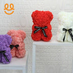 Romantic Valentine's DayCreative Eternal Flower Rose Bear Christmas Gift Rose Bear Hug Bear Wedding Flower Decoration Gift