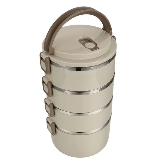 Portable 2/3/4 Layers Picnic Box Outdoor Camping Stainless Steel Insulated Lunch Box Large Capacity Circular Lunch Box With Lid