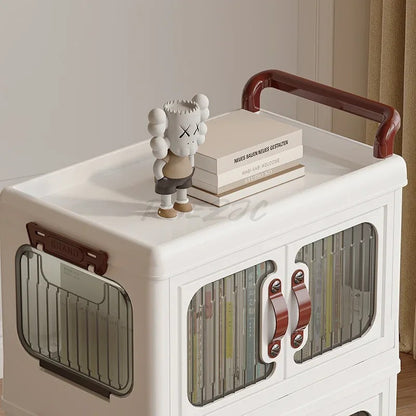 Small Cart Kitchen Bathroom Living Room Bathroom Bedroom Movable and Foldable Multi-layer Storage Rack