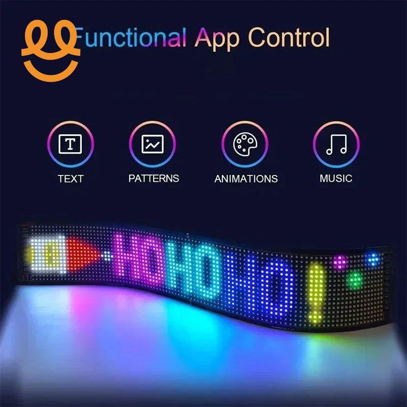 LED Matrix Pixel Panel Display Screen Flexible RGB Car Graffiti Scrolling Text Animation Shop Reminder Light Bluetooth