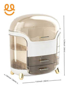 Elegant Multi-Layer Cosmetic Organizer with Lid & Drawers | With Free Bear Gift
