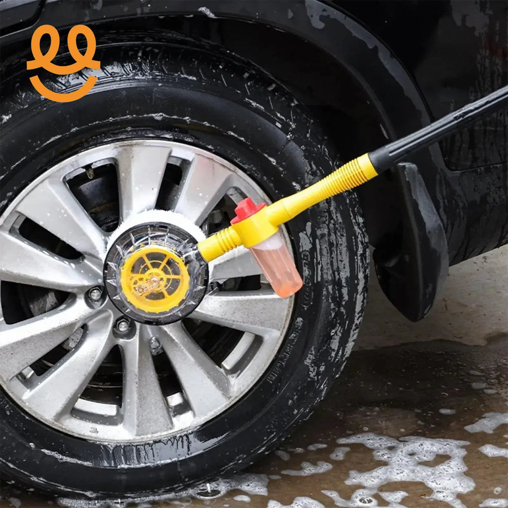 Car Rotary Wash Brush Kit 360 Degree Automatic Rotating Adjustable Dip Wash Brush High Pressure Washer for Vehicle Cleaning