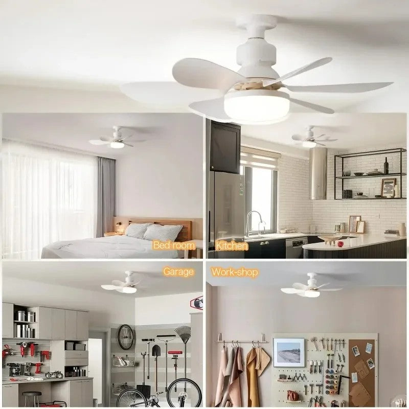 LED 30W Ceiling Fan Light E27 with Remote Control for Dimming, Suitable for Living Room, Study, Household Use,
