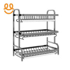 Multi-Functional Kitchen Storage Rack Dish Plate Organizer with Drainage Rack Countertop Utensil Holder for Chopsticks