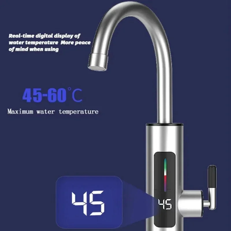 3000W 220V Electric Kitchen Water Heater Tap Instant Hot stainless steel Water Faucet Heater Cold Heating Faucet