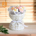 Wool Knitted Bouquet Simulation Puff Flower Classic Style Hand Bouquet Fabric Knitted Flower Bouquet