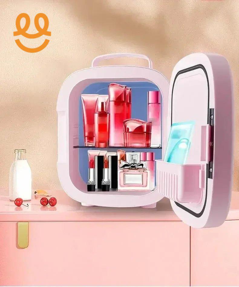 Portable Refrigerator Skin Care Cosmetics Beverage Cosmetics Mini Refrigerator with Mirror