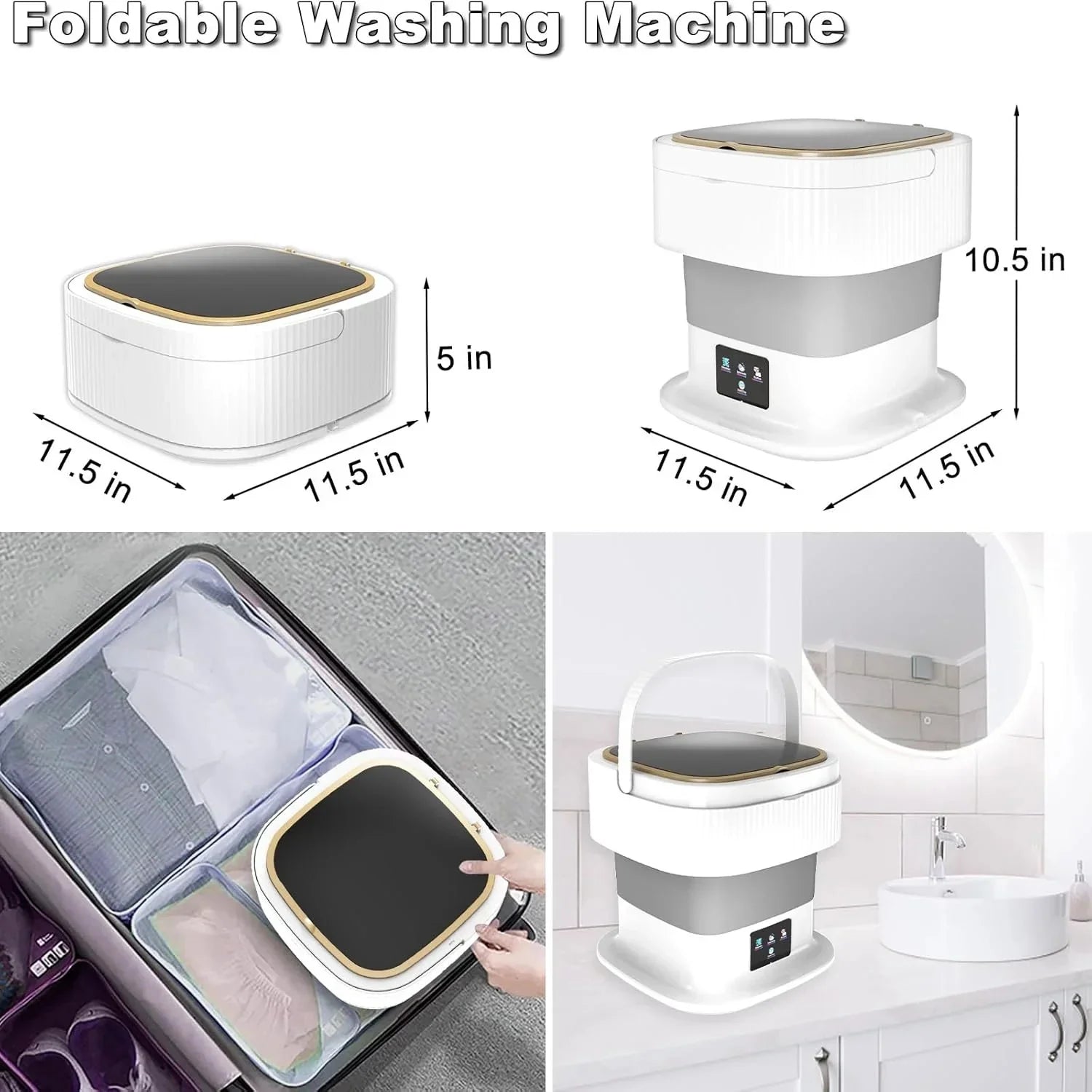 Portable Washing Machine, 10L Washer and Dryer