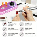 6pcs-Portable Nail Drill Electric File 45000RPM Professional Rechargeable Nail Sander Cordless Nail Drill for Acrylic Nails Remo