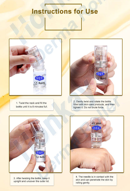 Bottle Derma Roller, Skin Rejuvenation, Acne Scar Removal, Anti-Aging Facial Treatment Tool