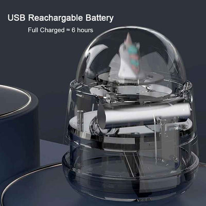 Crystal Air Humidifier USB Rechargeable with Battery Ultrasonic Mist Maker Essential Oil Diffuser for Home Office with LED Light