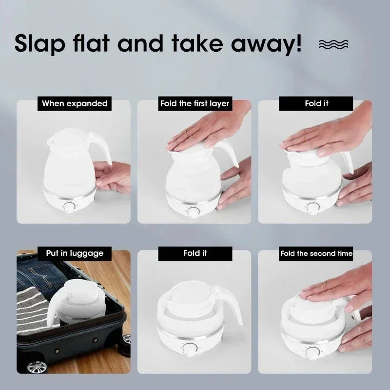 Electric Kettle Mini Foldable Water Heater 600ml Home Hot Water Kettle Portable Kitchen Kettle 220V Travel Home Electric Kettle