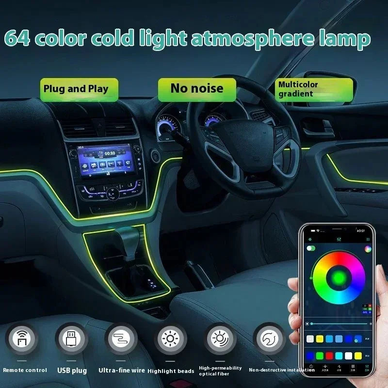 145cm Car Interior Atmosphere Light – Flexible LED Ambient Strip