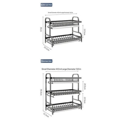 Multi-Functional Kitchen Storage Rack Dish Plate Organizer with Drainage Rack Countertop Utensil Holder for Chopsticks