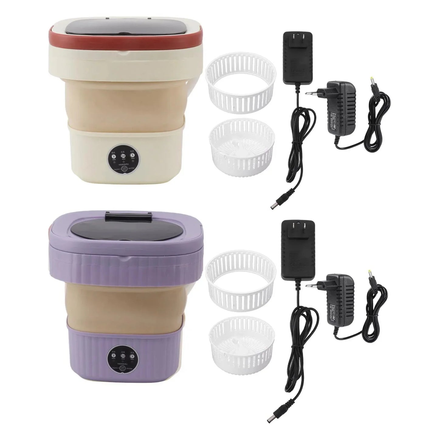 Folding Portable Washing Machine 8L Large Capacity Clothes Spin Dryer Bucket Travel Underwear Socks Ultrasonic Mini Washer