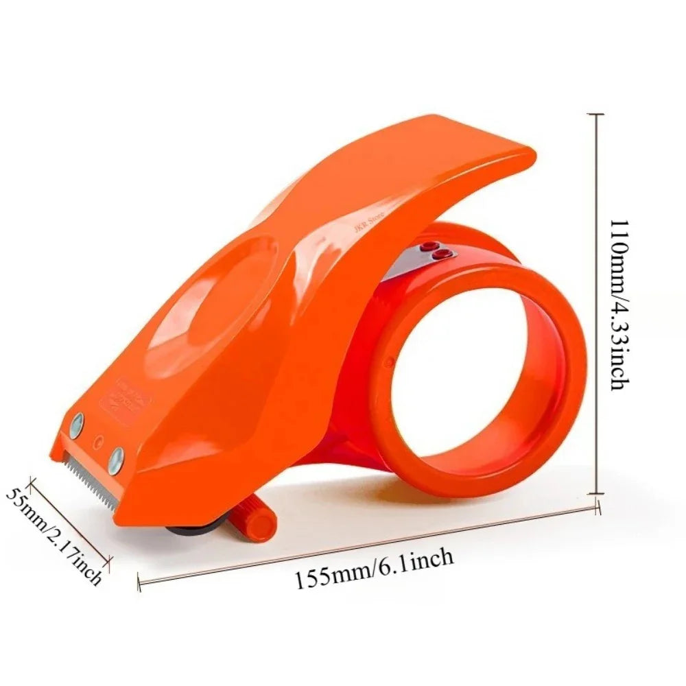 Orange plastic pet nail trimmer with ring handle and metal cutting blade, size dimensions shown