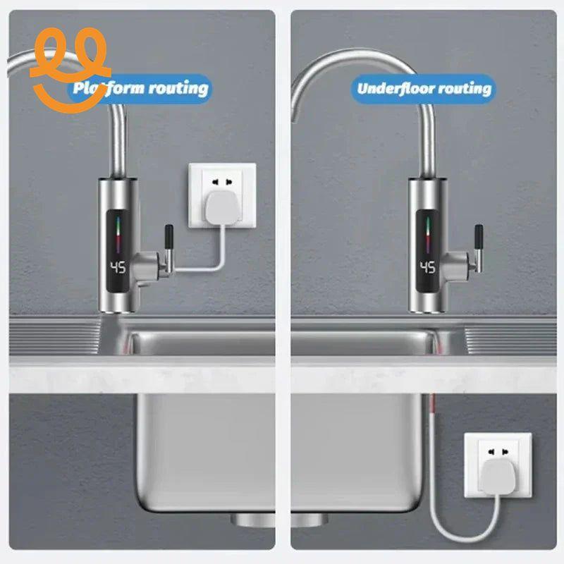 3000W 220V Electric Kitchen Water Heater Tap Instant Hot stainless steel Water Faucet Heater Cold Heating Faucet