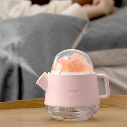 Crystal Air Humidifier USB Rechargeable with Battery Ultrasonic Mist Maker Essential Oil Diffuser for Home Office with LED Light