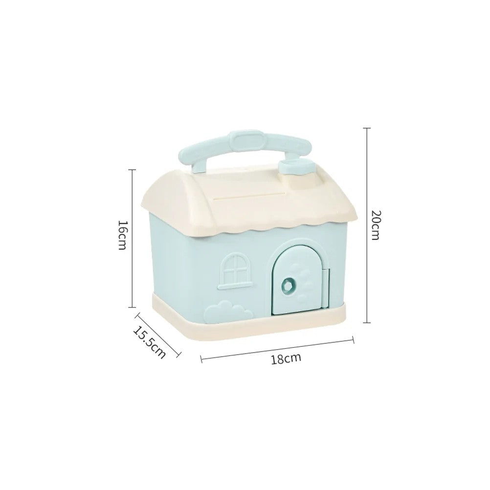 Durable Plastic Cartoon Piggy Bank Shape Coin Storage Pot Gift Blue Money Pot Cartoon Coin Container