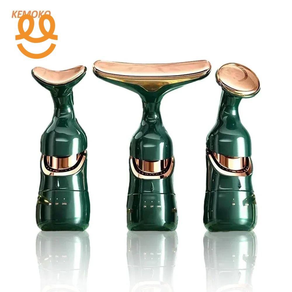 Neck Facial Lifting Massager 3IN1 Device Microcurrent Reduce Double Chin Vibration Face Anti Wrinkles Tightening Skin Care Tools