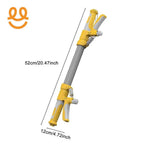 Yellow and gray hand grip strengthener with spring and ergonomic handles, 52cm long