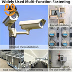 Multi-function fastening applications including security camera, bracket, electric box, rack, office ceiling, and pipe installations