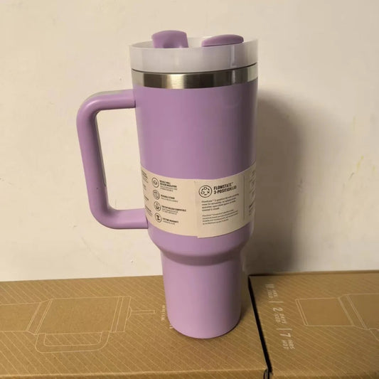 40oz Lavender Tumbler with Handle & Lid – Stainless Steel, Insulated Travel Mug for Hot & Cold Drinks