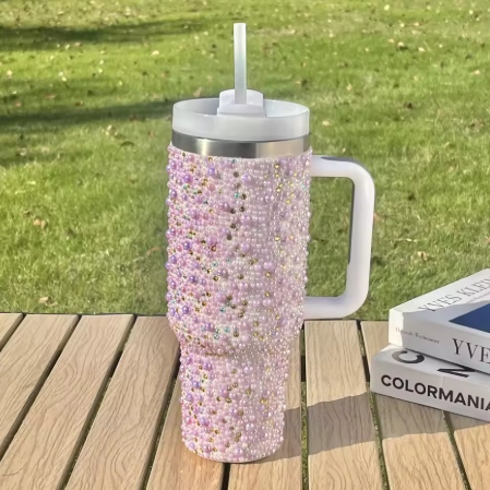 ✨💜 Purple Rhinestone Bedazzled Tumbler – 20 oz Bling Travel Mug 💜✨