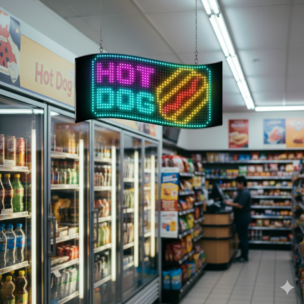 RGB LED Matrix Panel – 24×48 Pixel Programmable Display Screen (Hot Dog Display Model)