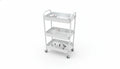 3-Tier Foldable Steel Trolley – Portable Multi-Purpose Storage Cart