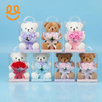 Rose Teddy Bear Gift Box: Adorable Floral Bear, Perfect for Birthday Decorations