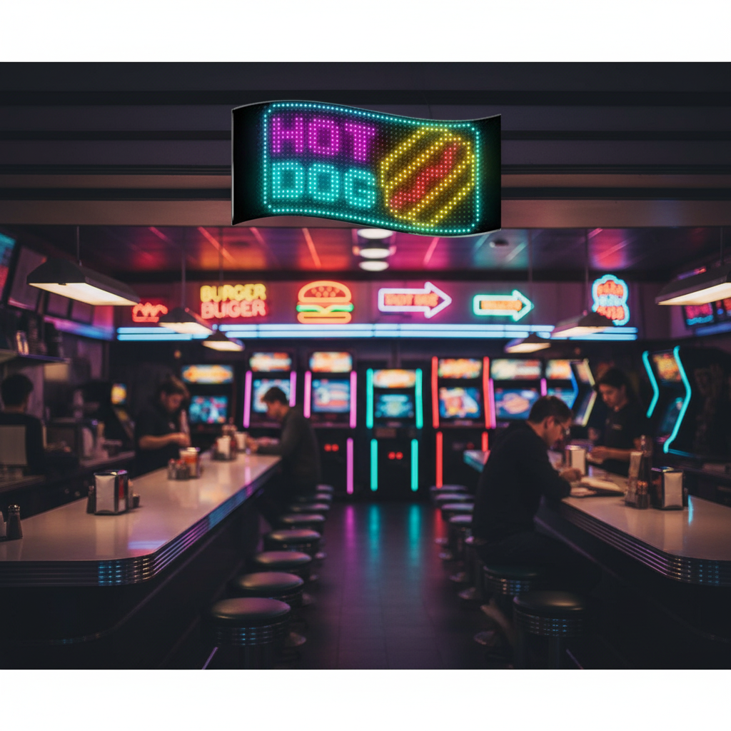 RGB LED Matrix Panel – 24×48 Pixel Programmable Display Screen (Hot Dog Display Model)