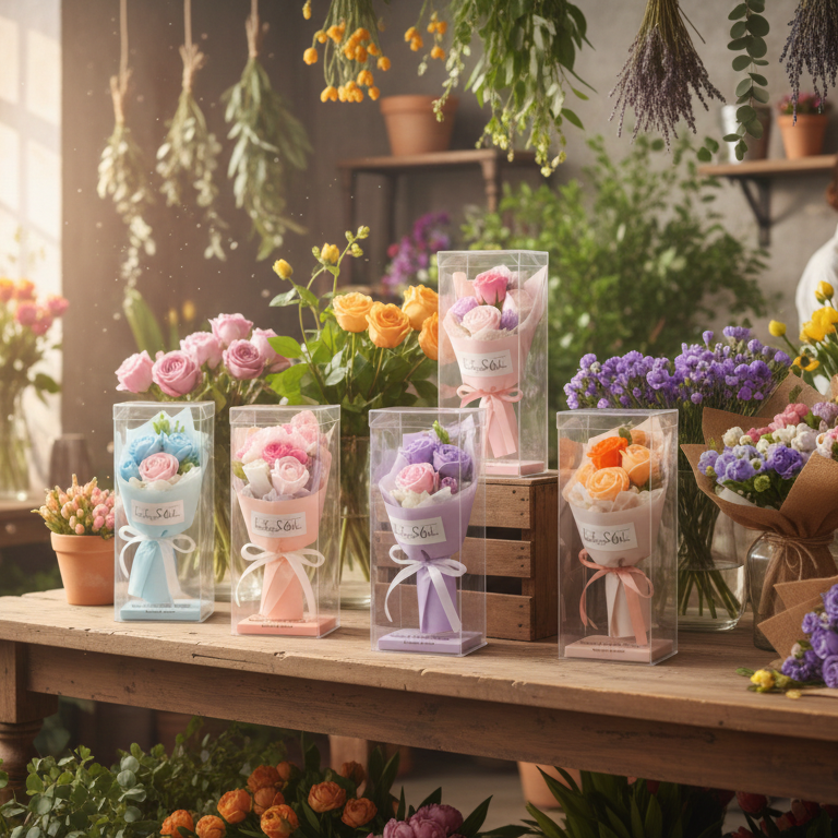 Flower Packing Box Transparent PVC DIY Flower Bouquet Gift Boxes Packaging Baby Shower Birthday Wedding Decoration