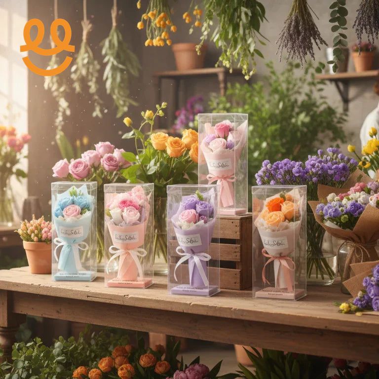 Flower Packing Box Transparent PVC DIY Flower Bouquet Gift Boxes Packaging Baby Shower Birthday Wedding Decoration