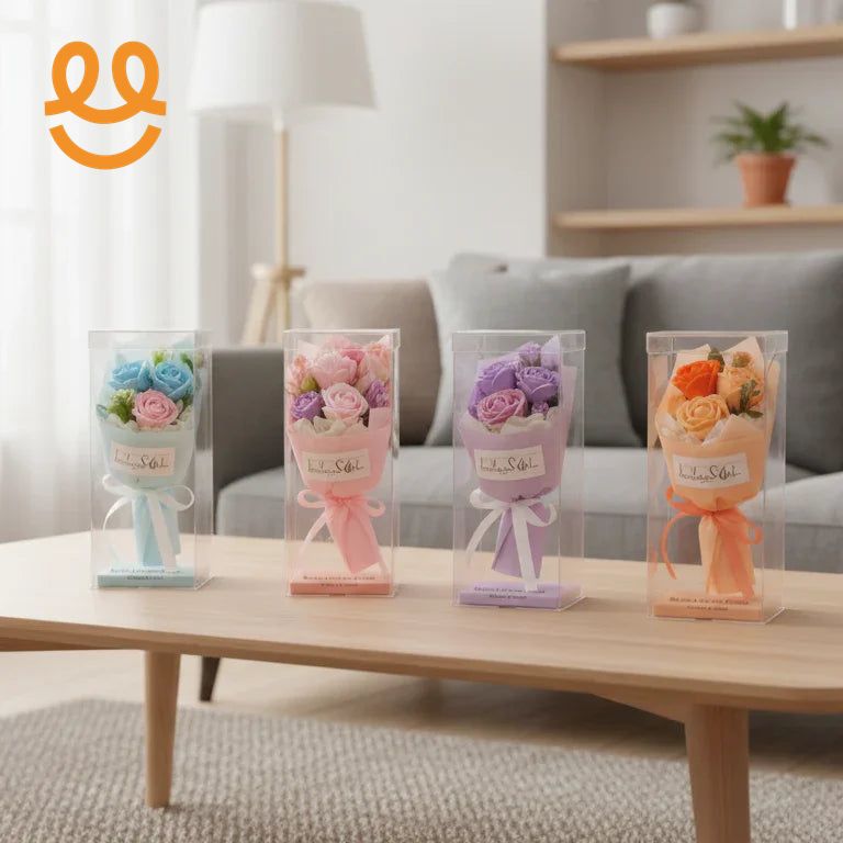 Flower Packing Box Transparent PVC DIY Flower Bouquet Gift Boxes Packaging Baby Shower Birthday Wedding Decoration