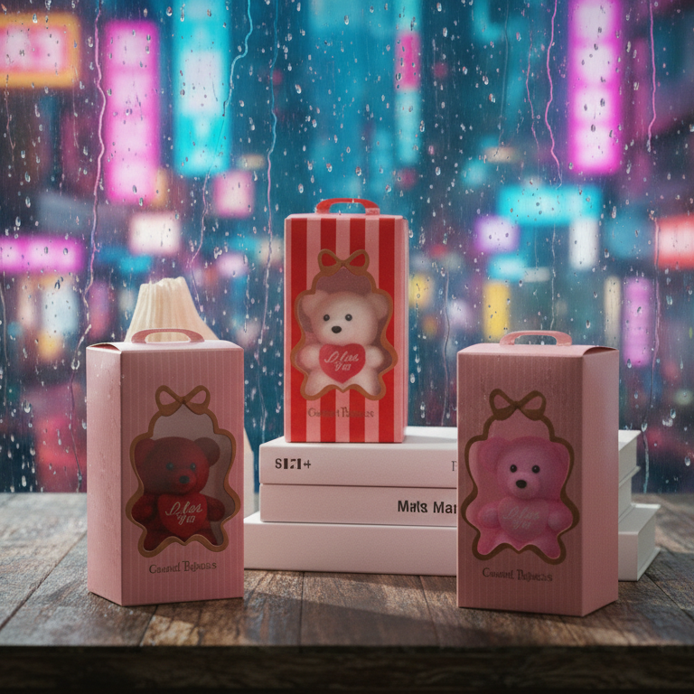 Cute Mini Gift Box with Flowers and Teddy Bear – Perfect Romantic Gift