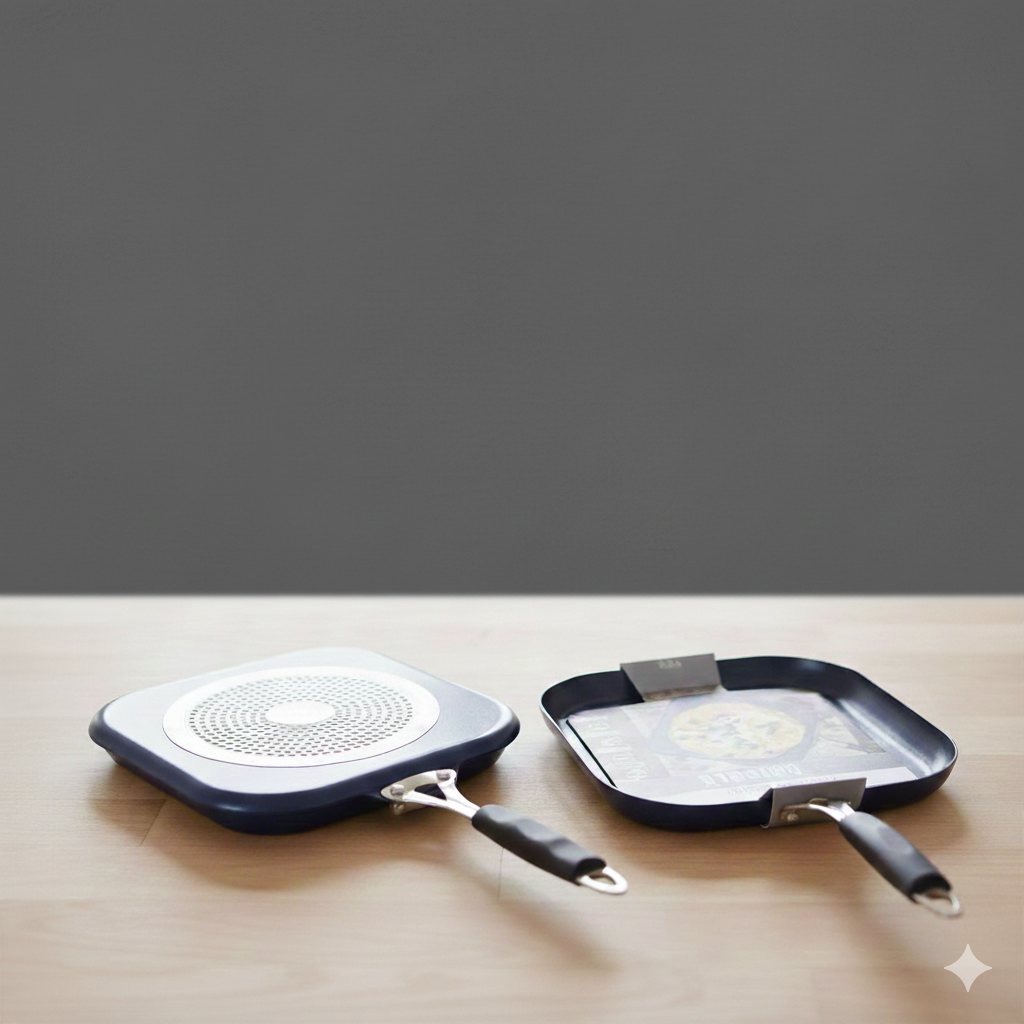 Premium Square Cooking Pan – Anti-Slip Handle, Even-Heat Base, Non-Stick Surface