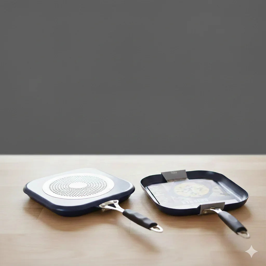 Premium Square Cooking Pan – Anti-Slip Handle, Even-Heat Base, Non-Stick Surface