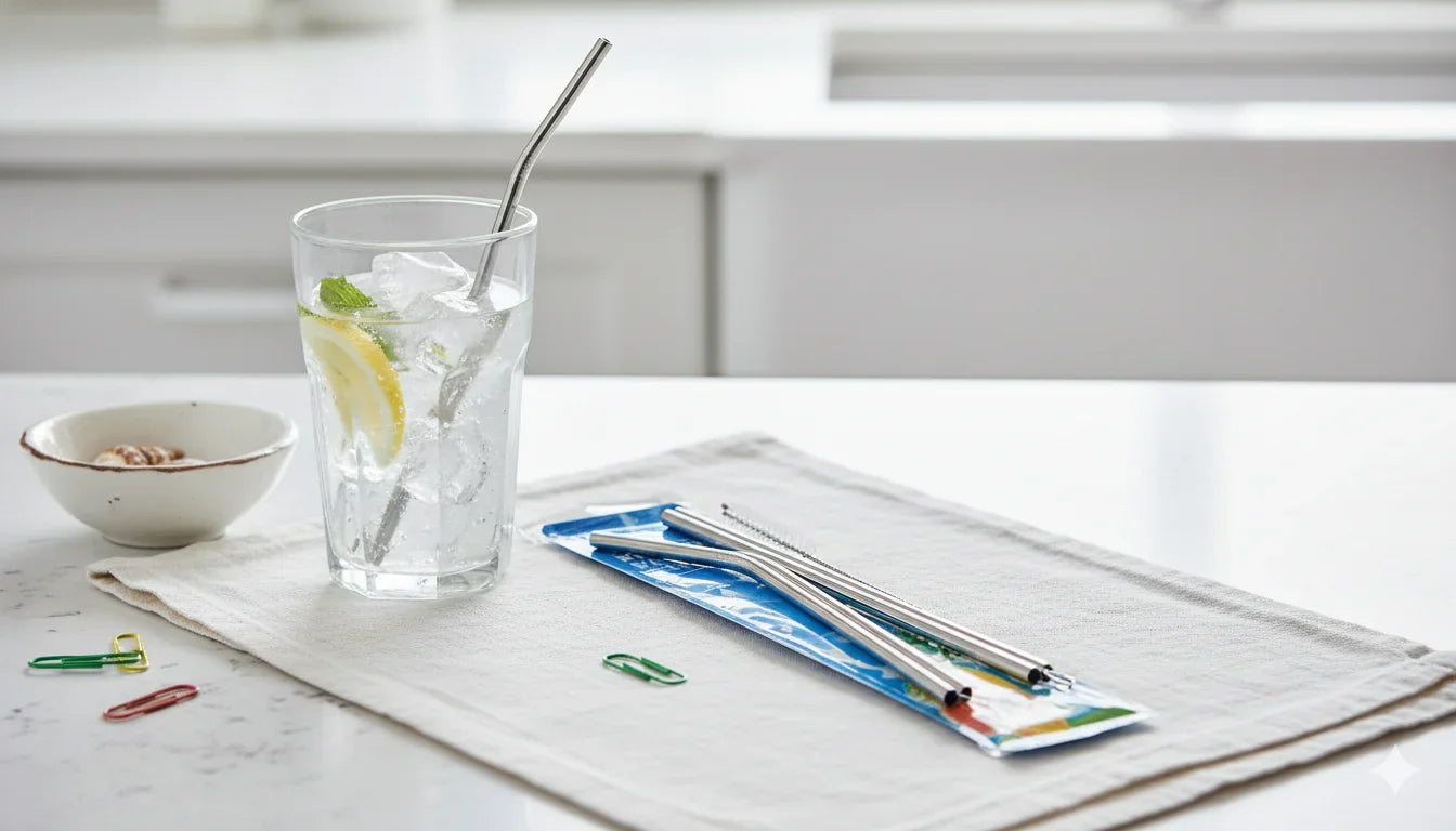 Creative Cocktail Straws Set 201 Stainless Steel Colorful Bend Head Drinking Straws Outdoor Dining Utensils from China