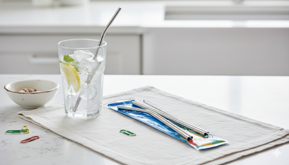 Creative Cocktail Straws Set 201 Stainless Steel Colorful Bend Head Drinking Straws Outdoor Dining Utensils from China