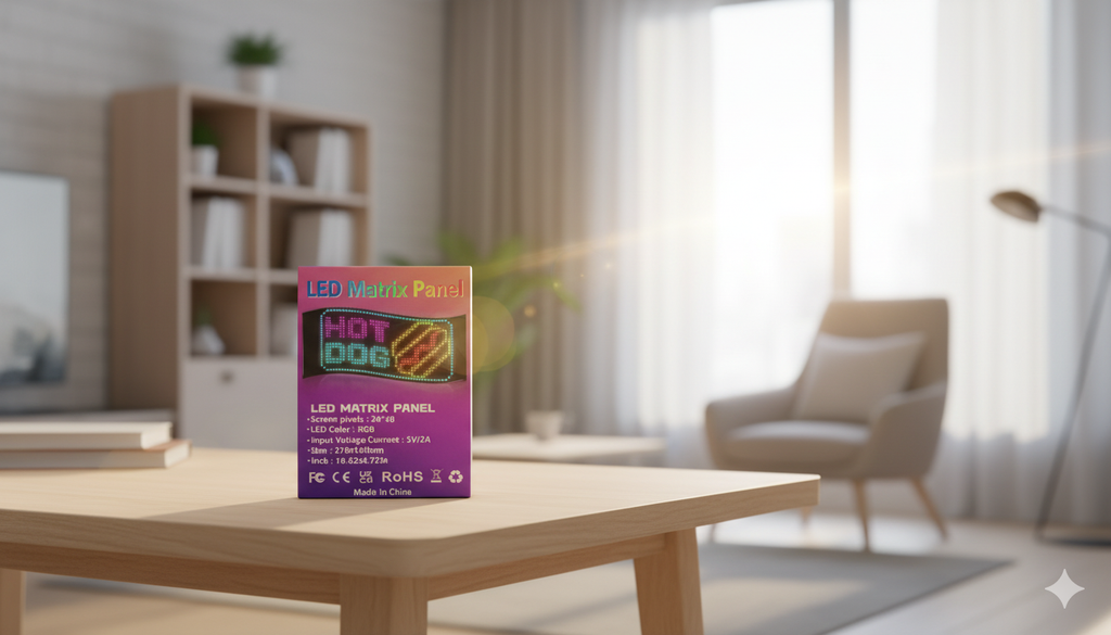 RGB LED Matrix Panel – 24×48 Pixel Programmable Display Screen (Hot Dog Display Model)