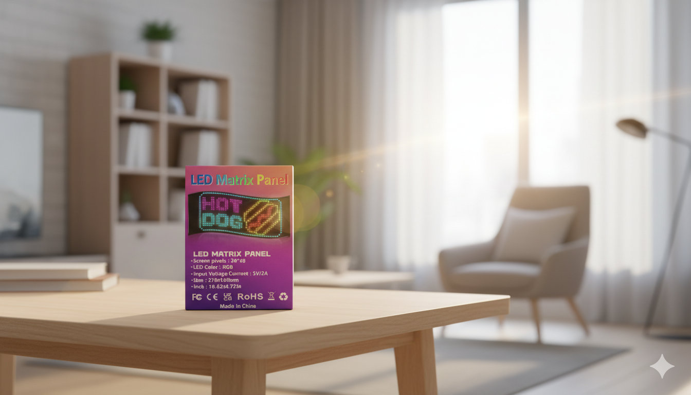 RGB LED Matrix Panel – 24×48 Pixel Programmable Display Screen (Hot Dog Display Model)