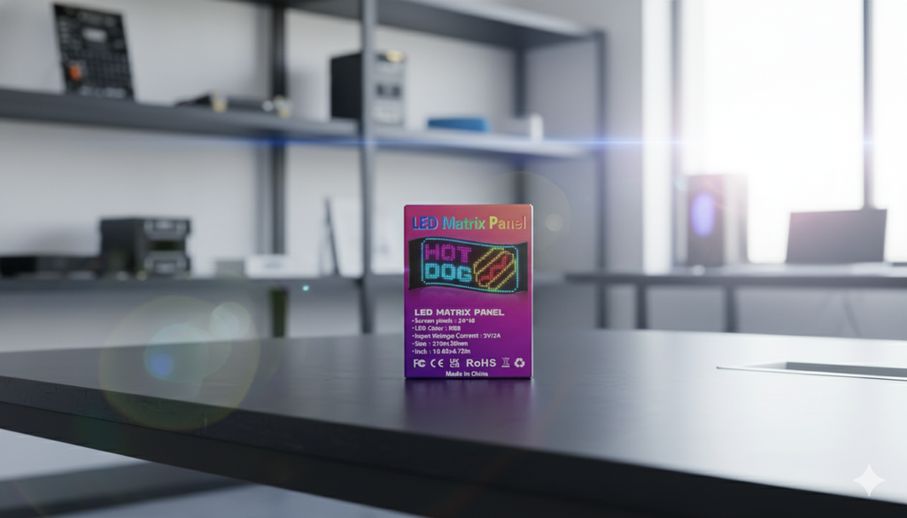 RGB LED Matrix Panel – 24×48 Pixel Programmable Display Screen (Hot Dog Display Model)