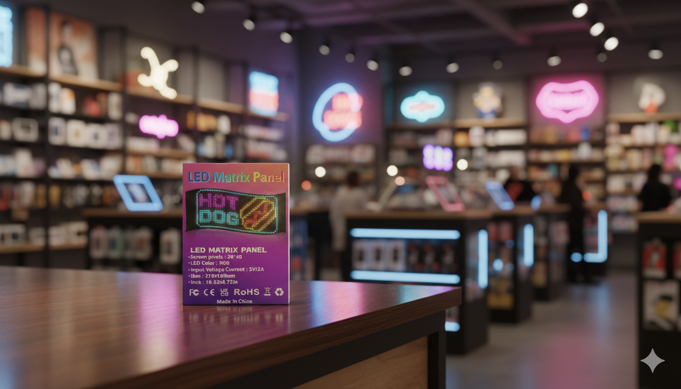 RGB LED Matrix Panel – 24×48 Pixel Programmable Display Screen (Hot Dog Display Model)
