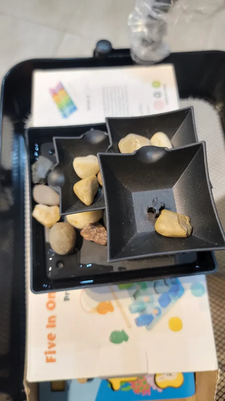 3-Tier Indoor Tabletop Water Fountain with Decorative Stones – Relaxing Zen Home Decor