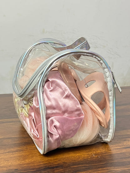 Pink Spa Bath Accessories Set with Clear Travel Bag Spa Accessories