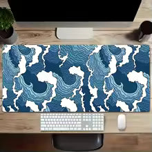 Art Great Waves Mouse Pad Gaming XL HD Custom New Mousepad XXL Playmat Office Computer Non-Slip Big Mice Pad