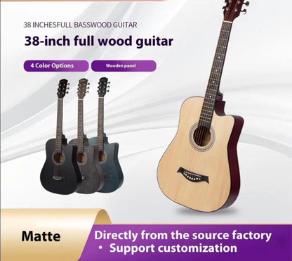 Premium Wooden Acoustic Guitar 38 Inch | Professional Cutaway Design for Beginners & Musicians