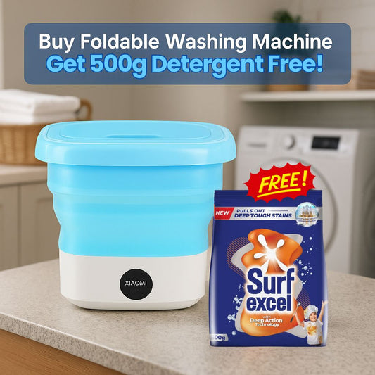 Powerful Mini Foldable Washing Machine with dryer, Huge Capacity. (ADD FREE 500 GM SURF ON CHECKOUT)