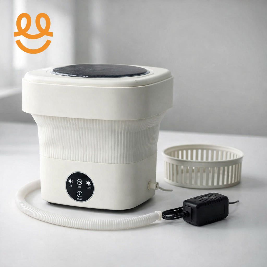 8L Folding Portable Washing Machine Large Capacity Clothes Spin Dryer Bucket Travel Underwear Socks Ultrasonic Mini Washer - Mini Washing Machine